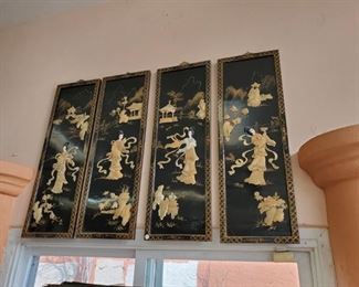 4 Asian Carved Panels, discounted price now $150
***Please note: California sales tax will be charged on all purchases unless you have a valid California resale certificate on file with us.***