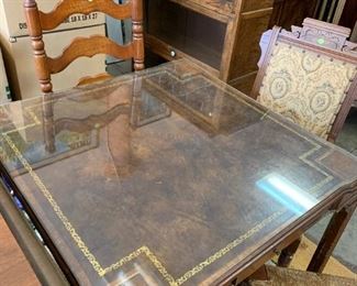 Glass Top, Embossed Leather Top Game Table w/ Drawers, discounted price now $87.50
***Please note: California sales tax will be charged on all purchases unless you have a valid California resale certificate on file with us.***