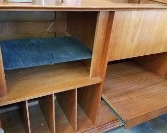 Midcentury Teak Tambour Door Entertainment Cabinet by Povel Dineson , Made in Denmark, Measures approx 54ʺW × 23.5ʺD × 34ʺH, Discounted price now $447.50
***Please note: California sales tax will be charged on all purchases unless you have a valid California resale certificate on file with us.***