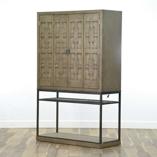 Century Casa Bella Burl Bar Timber Gray Bar Cabinet