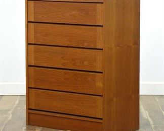 Danish Modern Tall 5 Drawer Dresser