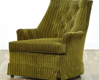 Drexel Striped Tufted Velour Armchair