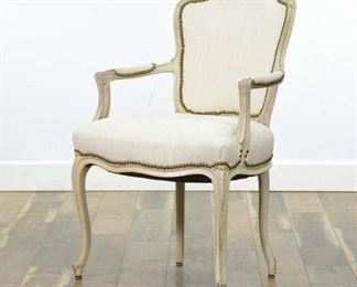 French Provincial Accent Chair W Nailhead Detail