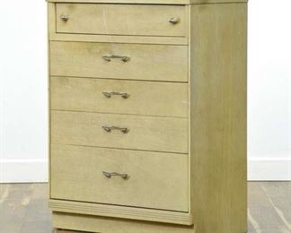 Vintage Blonde Finish Art Deco Tall Dresser
