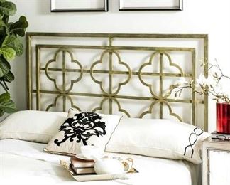 French Silver King Size Dimatteo Open-Frame Headboard