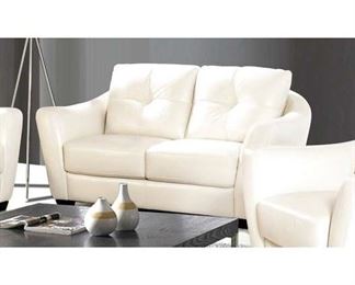Ebern Designs Swink Leather Loveseat
