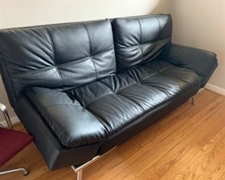 Leatherette futon (33”D x 78”W x 36”T) - $375 or best offer