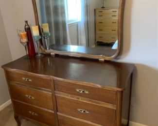 Vintage dresser with mirror (53”W x 20.5”D x 34”T) - $150 or best offer