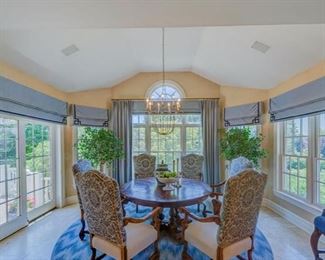 Sold-       Habersham Dining Table 72" with Set of 6 Upholstered Barcelona Chairs