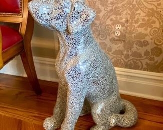 SOLD-       Mosaic Tiled Dog Sculpture