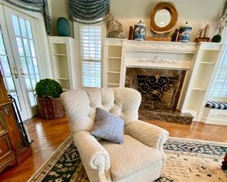 SOLD-   Hancock & Moore Tone on Tone Zebra Upholstered Chair