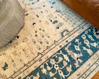 Sold-     Hand Knotted Wool Rug 10' X 14'