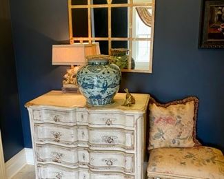 Sold-           Habersham White Painted Chest