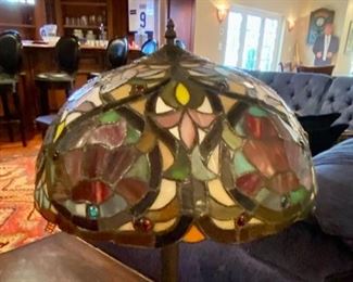 SOLD-    Stained Glass Tiffany Style Lamp