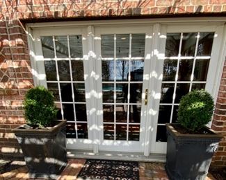 SOLD-          Pair of Tall Ceramic Planters