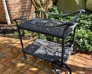 SOLD-       Cast Iron Tea Cart