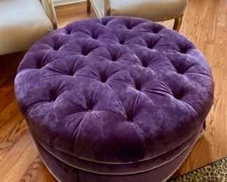 Purple Tufted Ottoman