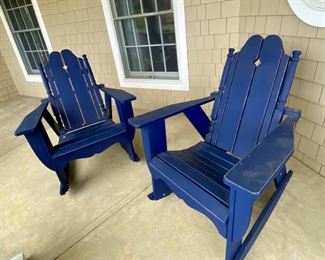 SOLD-    Royal Blue Painted Adirondack Chairs