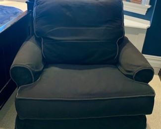 SOLD-     Black Upholstered Club Chair
