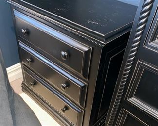 SOLD-      Black Painted Side Chest
