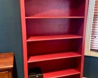 SOLD-      Red Painted Bookcase