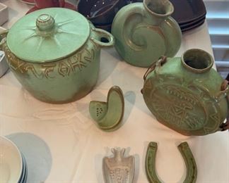 4 pcs of Frankhoma pottery, 1950's, made in Oklahoma