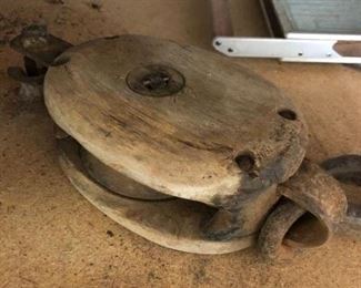 Antique Barn Tackle pulley.