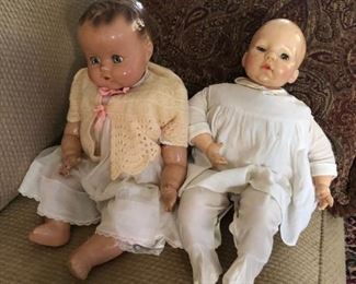 One doll is from 1940's, the other from 1980's.