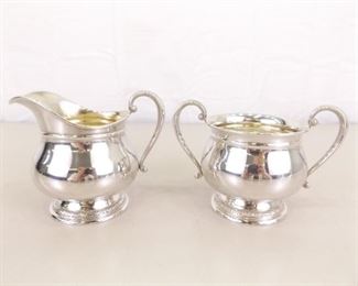 .925 Sterling Silver&nbsp;Preludes International&nbsp;Cream and Sugar Set
