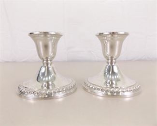 .925 Sterling Silver&nbsp;Rogers&nbsp;3.5" Candle Holders
