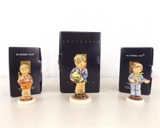 3 Vintage Hummel Exclusive Collectors Club Boy Figurines In Original Boxes
