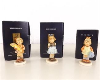 3 Vintage Hummel Exclusive Collectors Club Girl Figurines&nbsp;in Original Boxes
