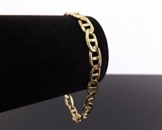 14k Yellow Gold Thick Mariner Link Bracelet
