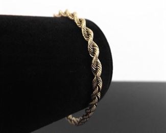 14k Yellow Gold Cable Rope Bracelet
