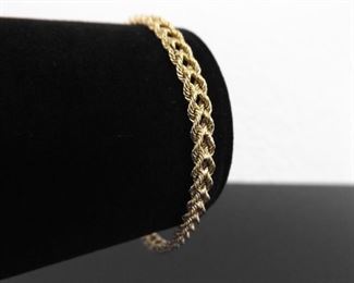 14k Yellow Gold Woven Rope Bracelet
