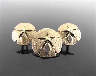 14k SOLID Yellow Gold Sand Dollar Slide Pendant
