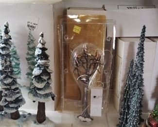 brush trees, Christmas village trees