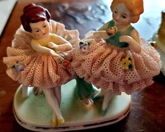 $40 - Twin Ballerina Dresden Figurines