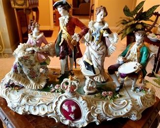 $900 - Dresden "Sitting Room" - Plateau Group Porcelain Figurine