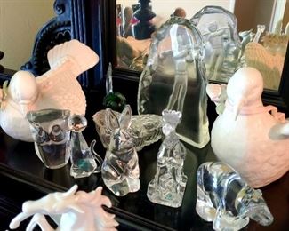 $15 each - Crystal animals $25 - Set of Birds $20 Golfer Crystal