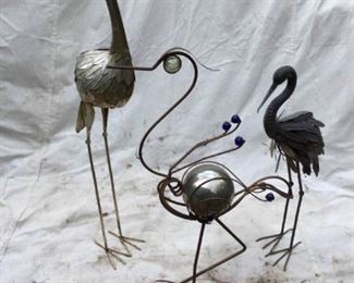 Three Gorgeous Metal Garden Cranes https://ctbids.com/#!/description/share/362821