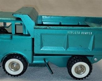 Vintage Green Metal Structo Dumper Toy Truck
