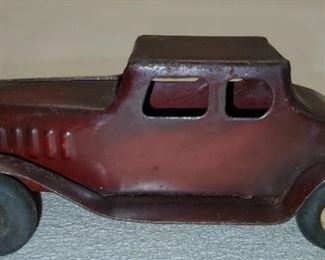 Vintage Maroon Metal Car
