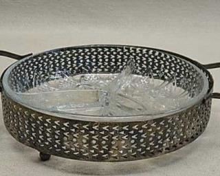 Glass and metal divider tray
