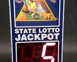Beautiful camel state lotto jackpot sign
