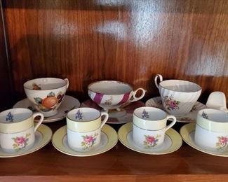 1501: 7 Tea Cups with Saucers
Includes Rosina, EB Foley, Royal Vale and Other China
