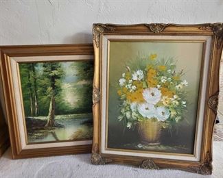 2 Framed Painted Canvases
Measures Approx 22"×25.5", 21"×25"