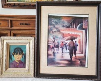 2 Framed pieces of Artwork
1 painting signed by J. Jerome Mitchell. Measures approx from 17"x21" to 32"x38"