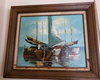 Framed Canvas Painting - Signed
Unknow Artist, measures approx 26" x 22"