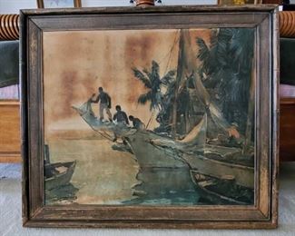 Framed Artwork - Signed
Media and Artist unknown, measures approx 36" x 30"